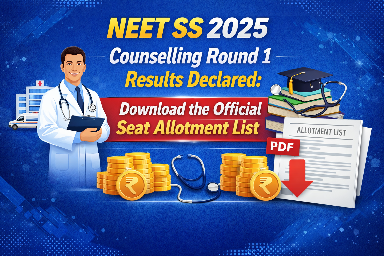 NEET SS 2025 Counselling Round 1 Results Declared: Download the Official Seat Allotment List